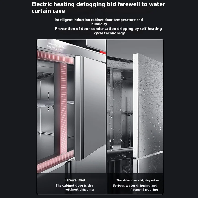 Commercial Double-Temperature Freezer Plug-In Air-Cooled Frost-Free Baking Four-Door Six-Door Cake Vertical Refrigerator