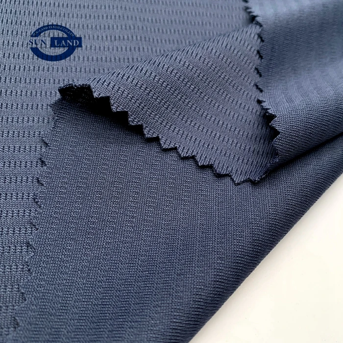 Lightweight 100% Polyester Stripe Pique Fabric for Sportswear Football T-shirt Breathable Running Suits