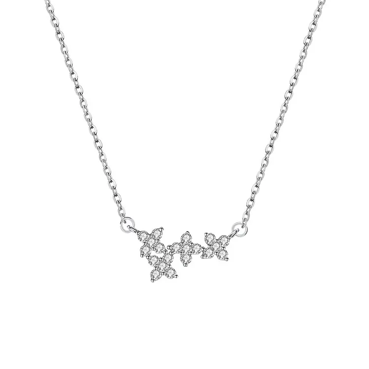 KR s925 sterling silver lucky four-leaf clover flower clavicle necklace pendant ladies everything with light luxury niche gift