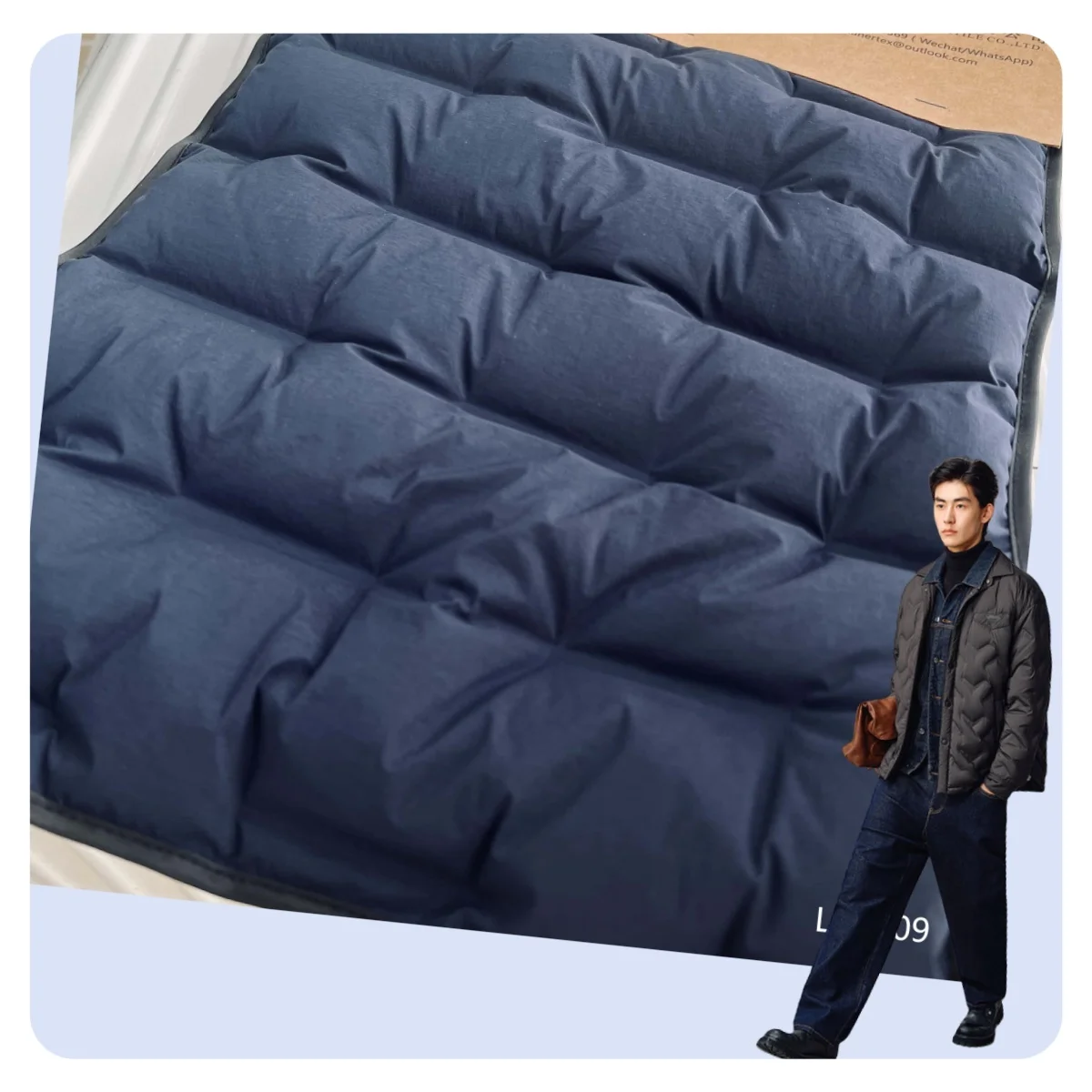 new down Jacket Fabric Filling Directly Fabric Customized Pattern Heat Seal Seamless quilted down filled fabric