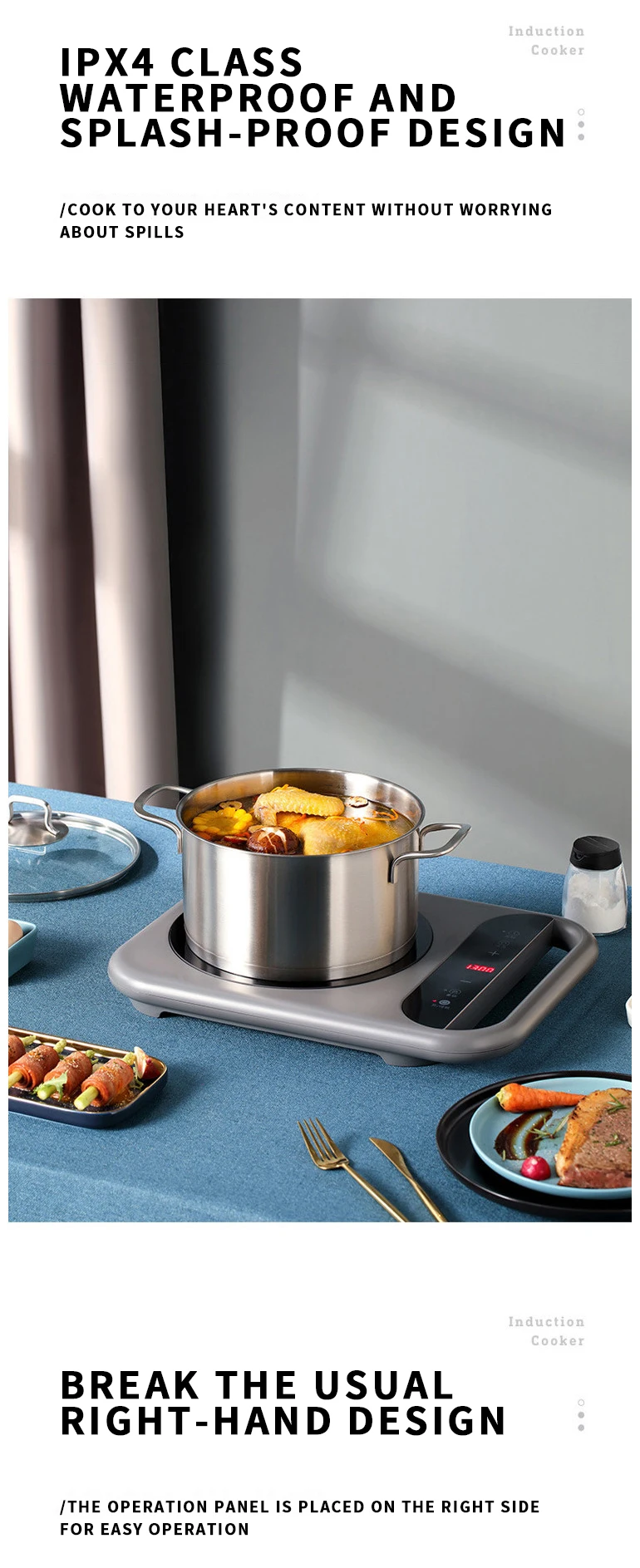 KONKA Portablefirepower induction cooker fire boiler  Induction Cooker Lightweight and portable 2100w high power 8 block firepow