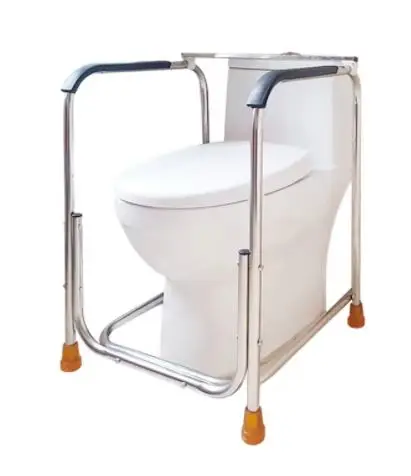Patient Height Adjustable Legs Bathroom Toilet Seat Commode Safety Armrest Frame With Easy Installation For Elderly