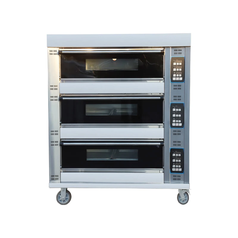 3 Deck 6 Trays deck oven bakery bread and cake Commercial oven with digital temperature display manufacturer
