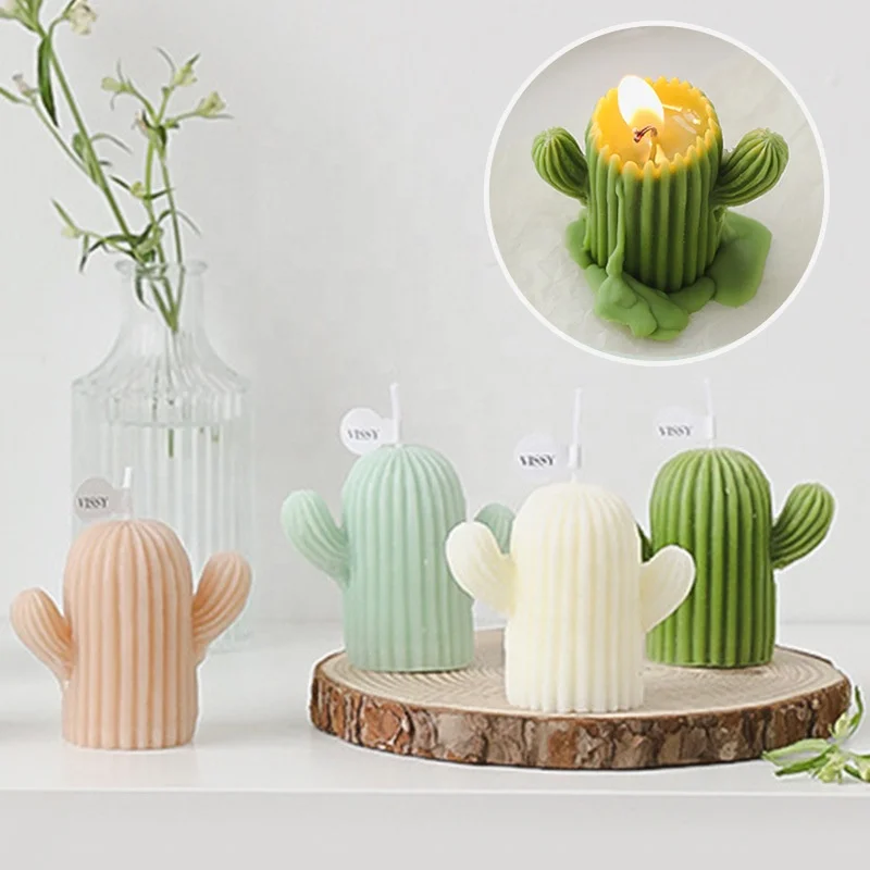 Handmade aromatherapy candle gift decoration ins photo props soy wax diy creative cactus candle
