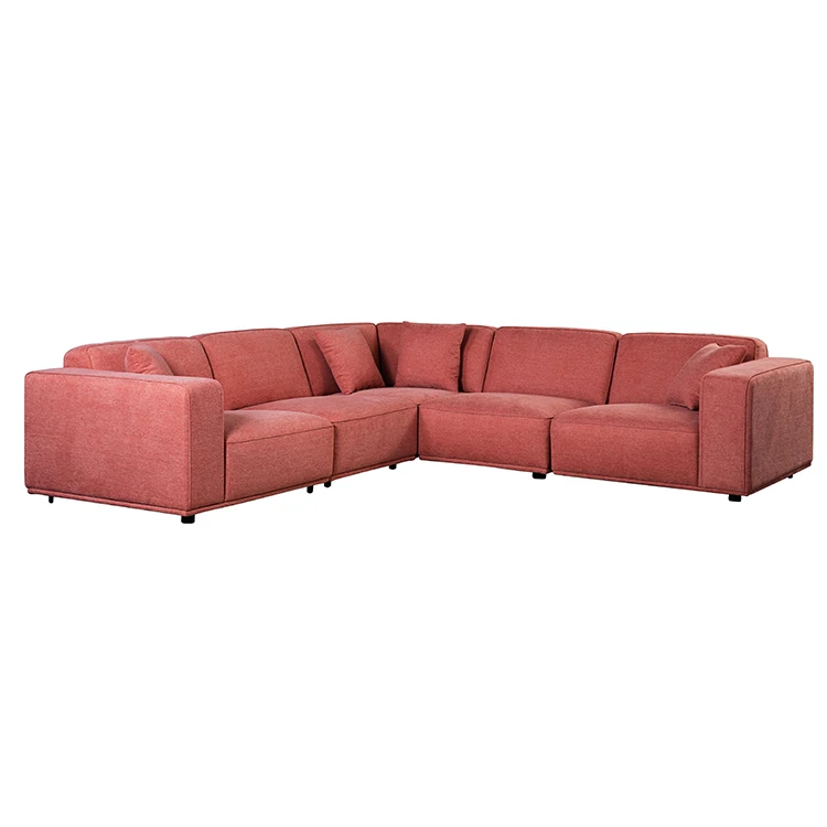 hot sale 5 seater design living room corner soft upholstery modern fabric sofa for home