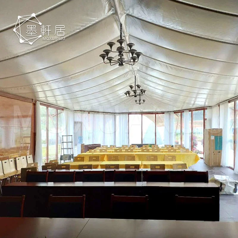 Wind Resistant Luxury Multi-Peak Family Glamping Safari Tent for Meeting Room