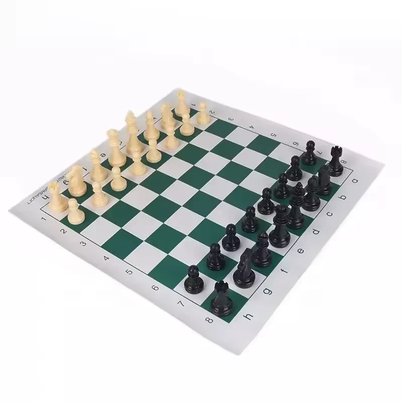 Portable Folding Pu Leather Chess Board Game International Roll-up Chess Set Suitable For Outdoor