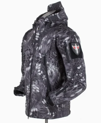 OEM New Fashion Mens Fleece Outdoor  Jacket Tactical Softshell Jacket Hooded Outwear Coat Waterproof