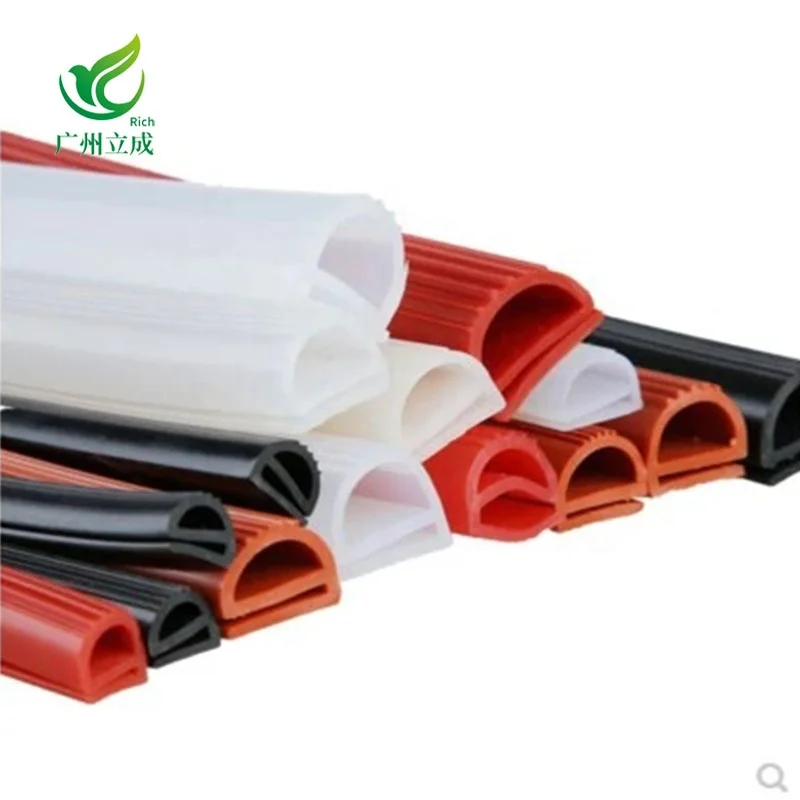 LC0903 High temperature resistant Red White Truansparent E Shape Silicone Seal Stirp For Freezer Door Oven Steaming