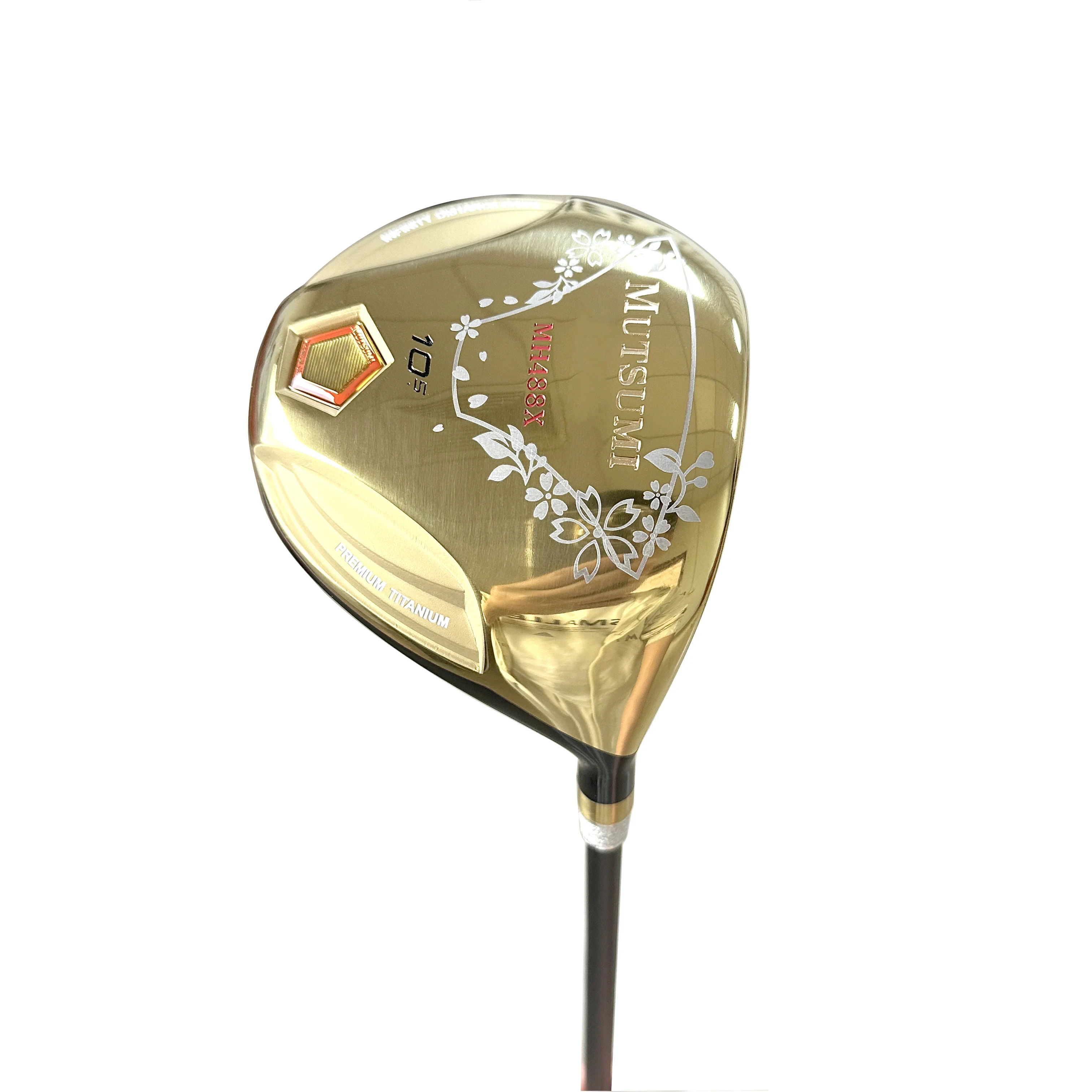 2023 New Design Custom Golf Clubs PVD Plating Gold Titanium Alloy Material Forged Mens Golf Driver Head