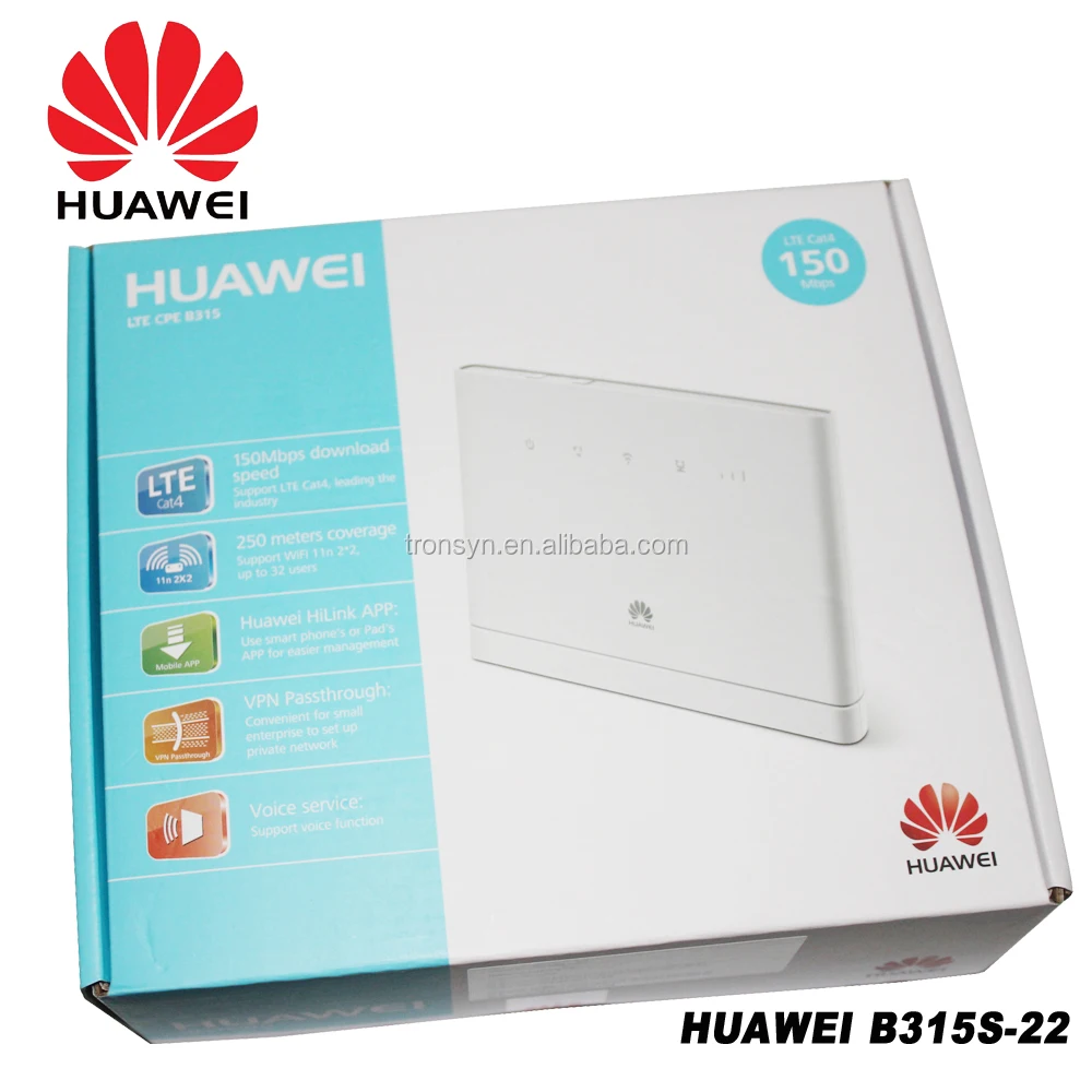 HUAWEI B315S-22 CAT4 150 Мбит/с 4G LTE уличный Wi-Fi маршрутизатор CPE с двойным внешним портом и Quad