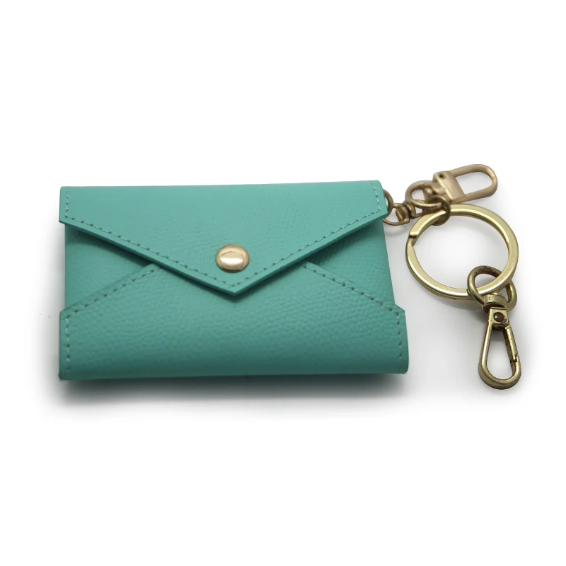 Fashion lady Card Bag for women fashionable Green Key Ring Key Chain Leather Wallet Women