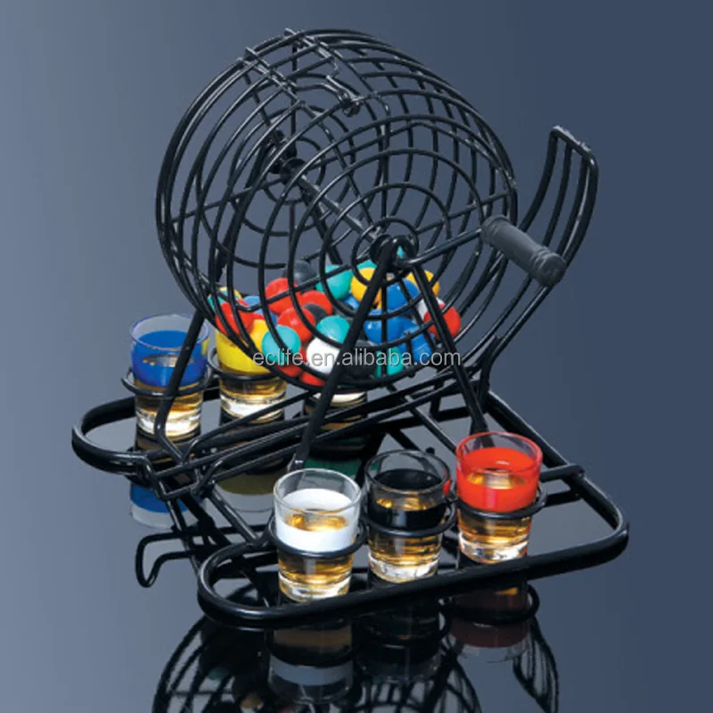 Wholesales 6 Colors Shot Glasses Classic Casino Bingo Lotto Lottery Family Game Set Bingo Drinking Game