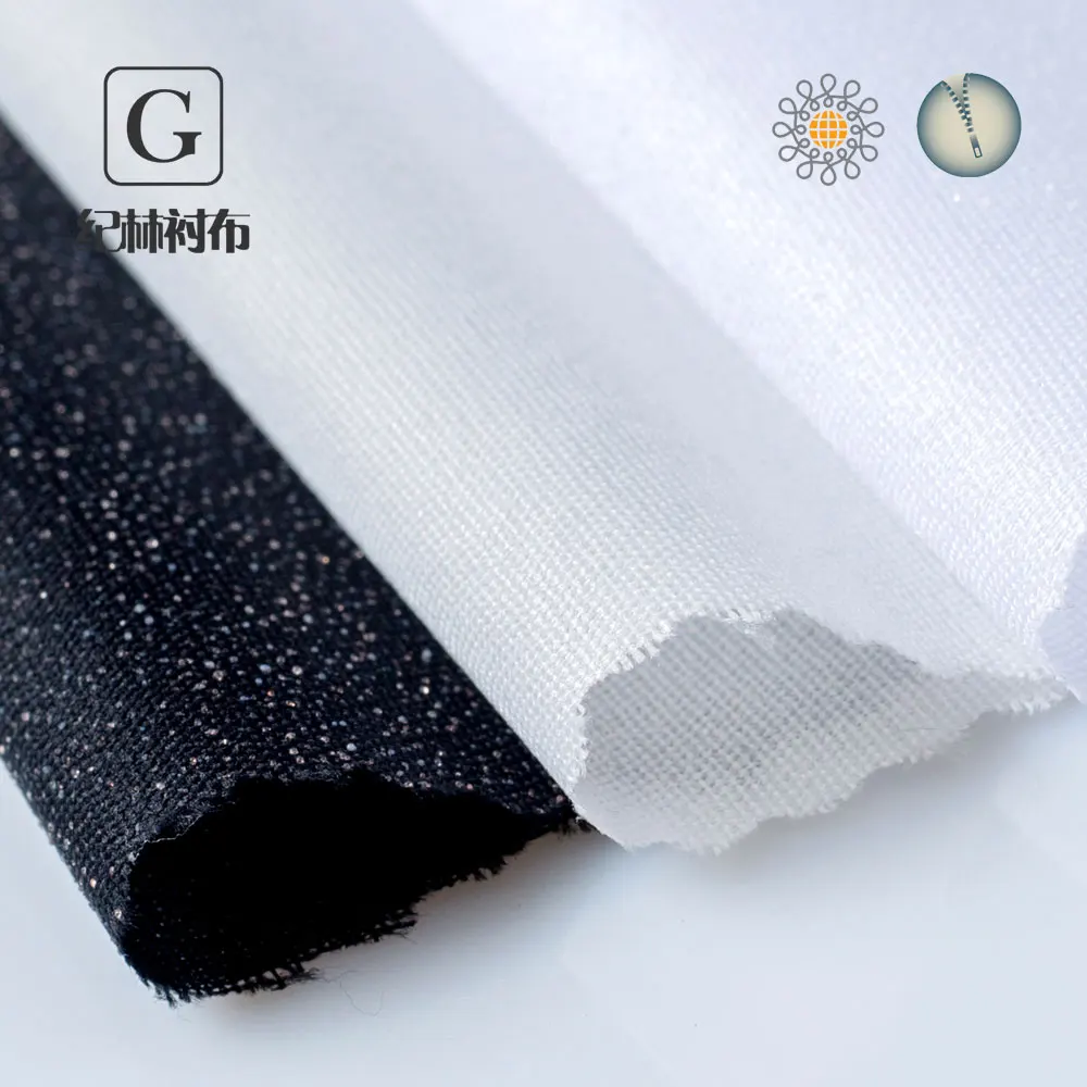 
China 100% polyester woven fusible hair fabric interlining for ladies wear 