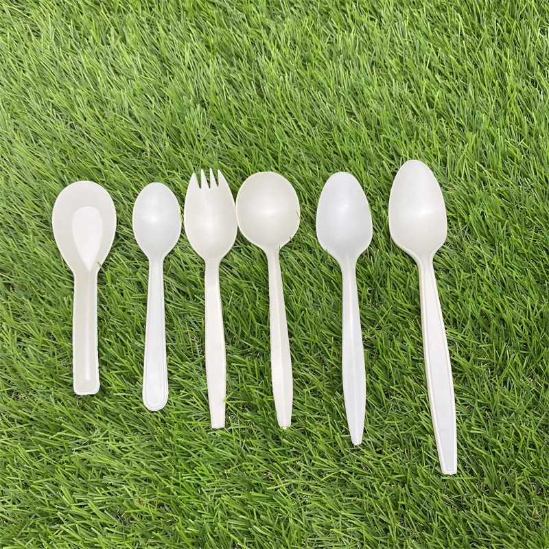 Disposable Eco Friendly Cornstarch Chinese Hot Soup Fork Spoon