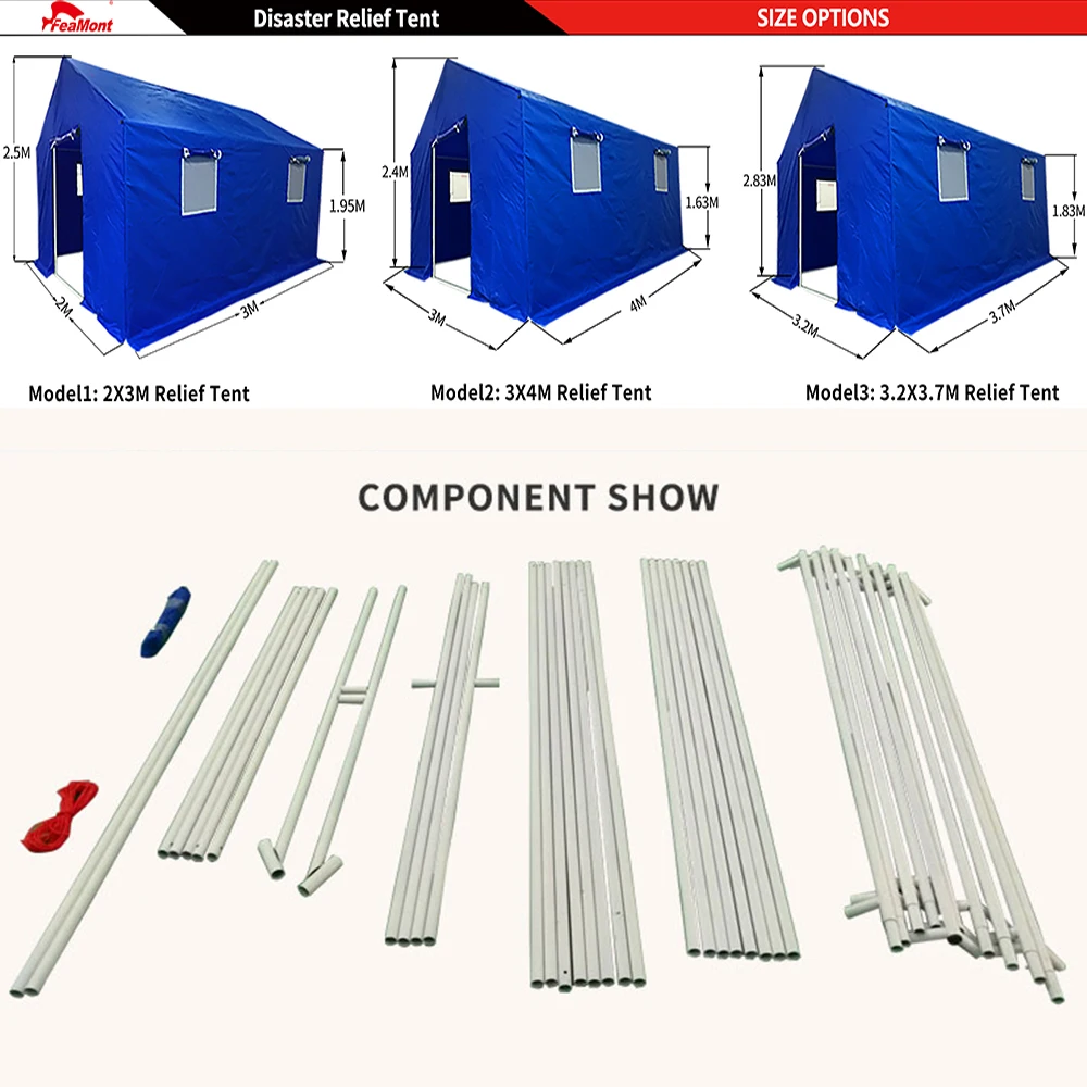 FEAMONT Single-Layer Waterproof Oxford Polyester Disaster Relief Tent Windproof Emergency Shelter Outdoor Wholesaler Price