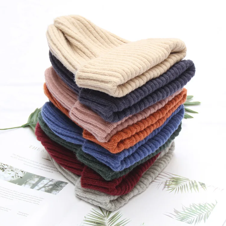 Осень-зима 2021 новая однотонная шерстяная шапка с подсветкой женская теплая вязаная мохеровая острым