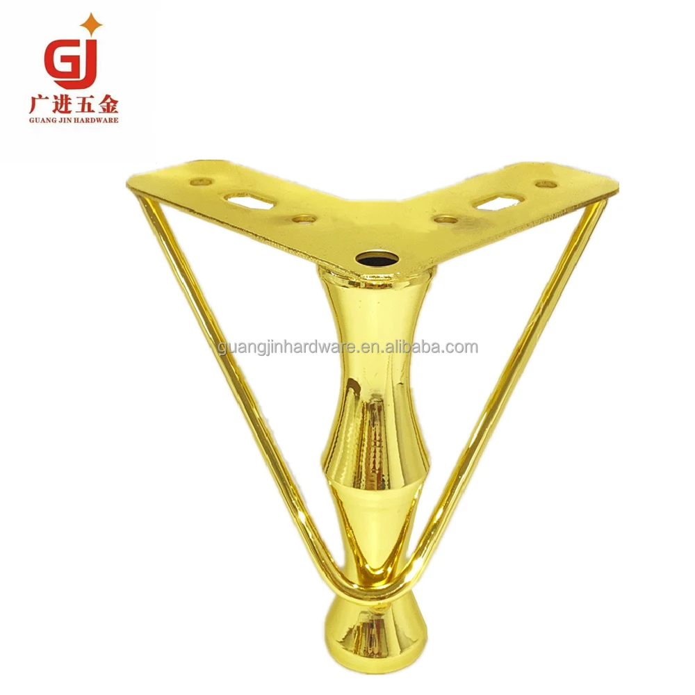 Popular Metal Sofa Feet 15 cm Iron Plated Furniture Sofa Legs With Black Rubber