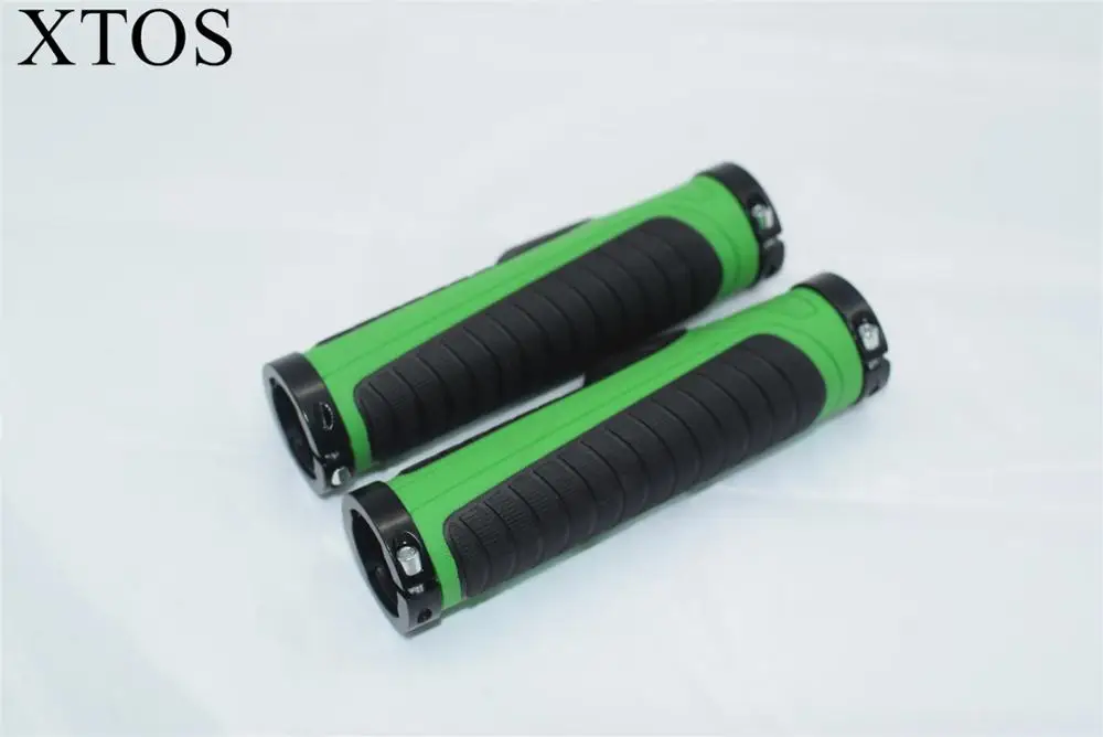 
XTOS Ergonomic rubber lock bicycle handle set grip aluminum alloy small vice horn set 