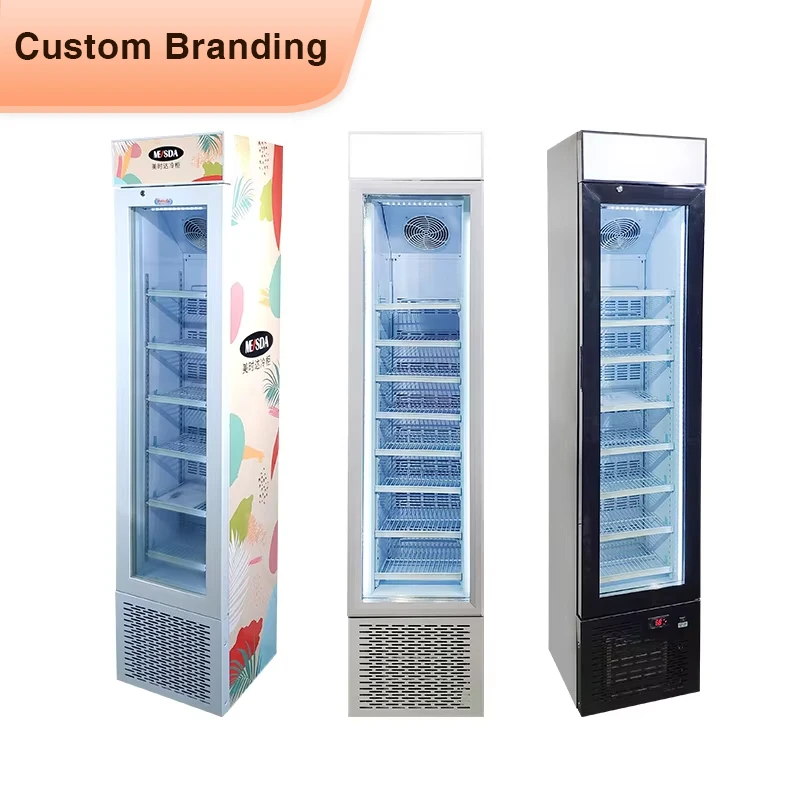 Meisda SD105B Vertical Ice Cream Freezer 105L Commercial Upright Freezer with Glass Door Single-Temperature Hot Sale