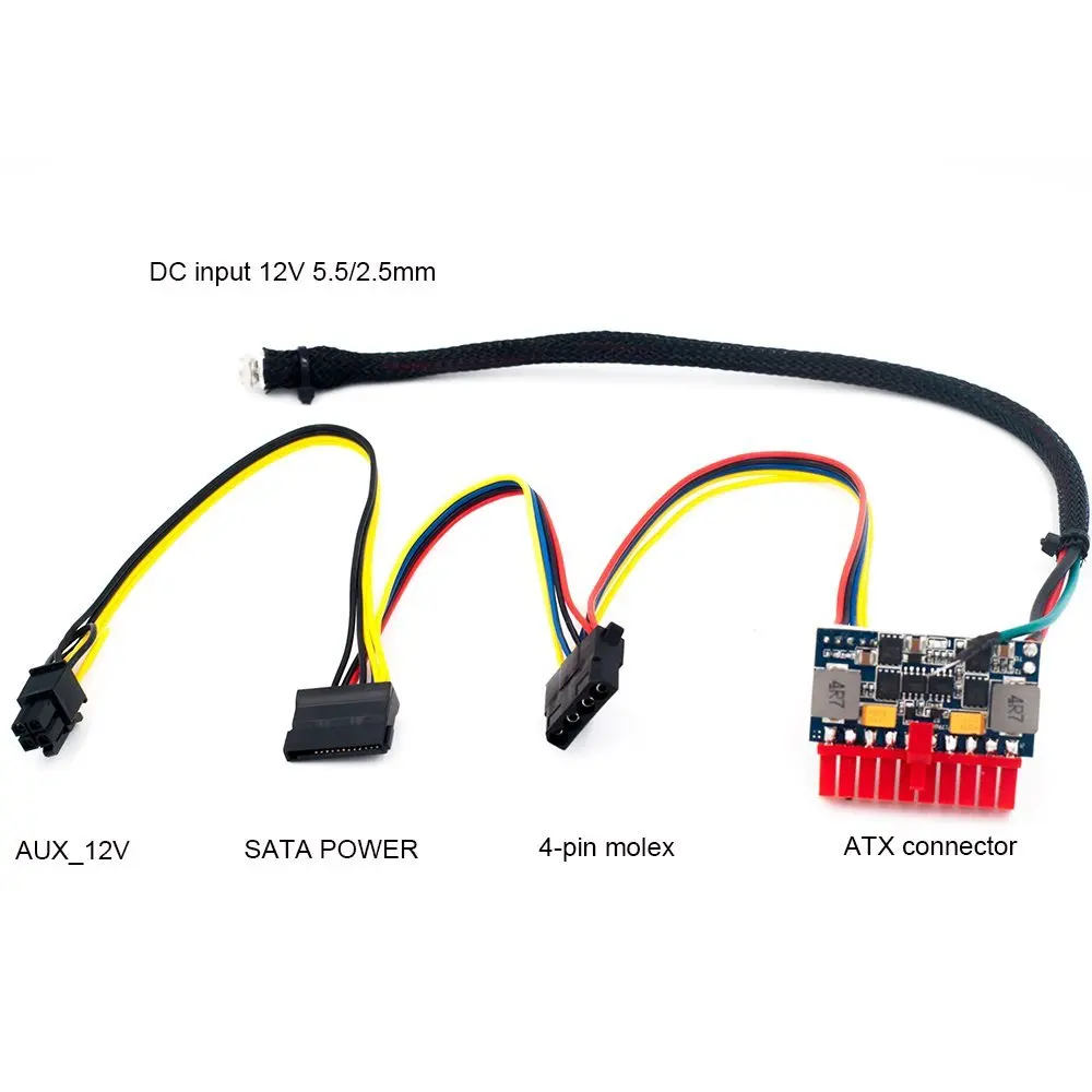  RGeek DC 12 В вход 120 Вт Выход Mini ITX Блок питания и кабель PICO PSU для компьютера