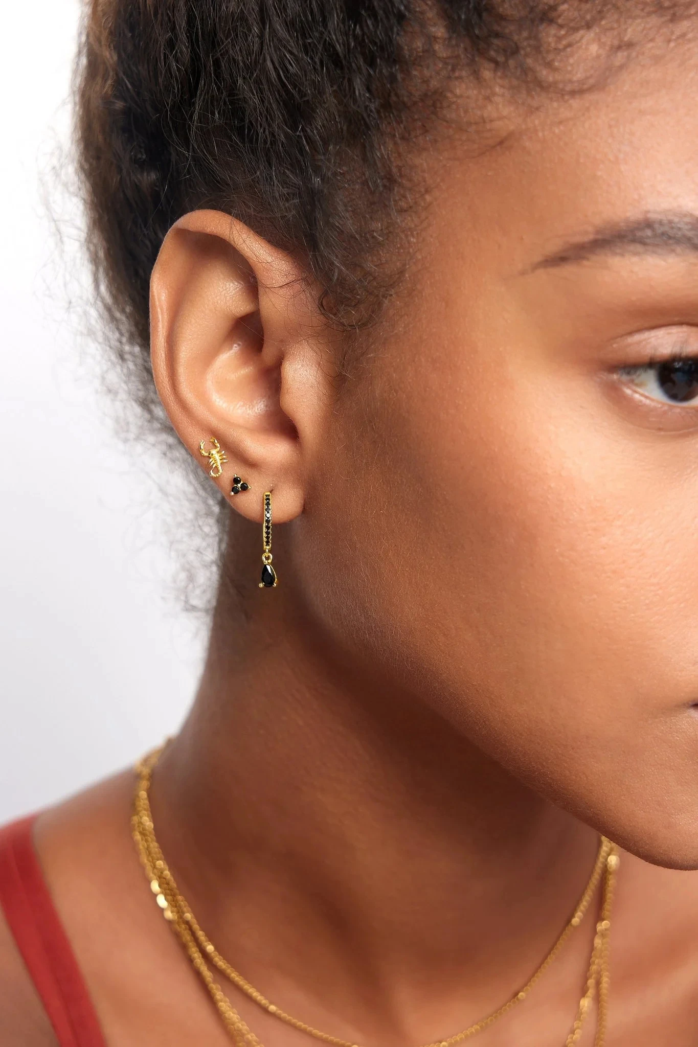 Milskye unique fine appearance fashion jewelry for women 925 silver 18k gold scorpion studs earrings