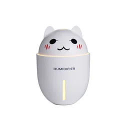 3D unique cats Pet 300ml USB Air Humidifier Ultrasonic Cool-Mist Mini Humidifier With LED Light Mini USB Fan 3 in 1