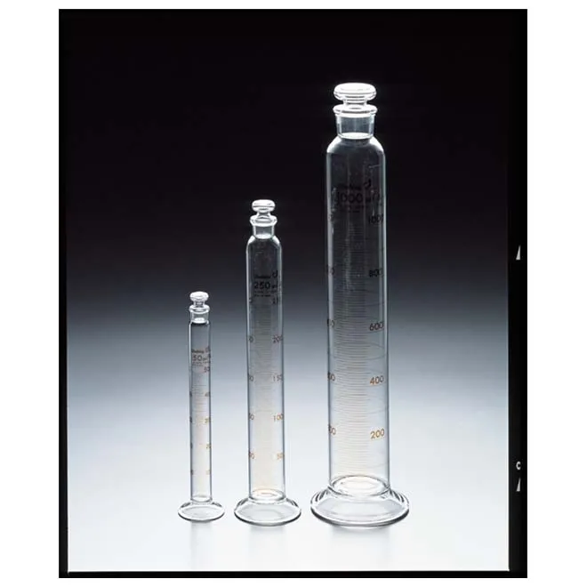 Chemistry 250ml glass lab glassware measuring cylinder with stopper