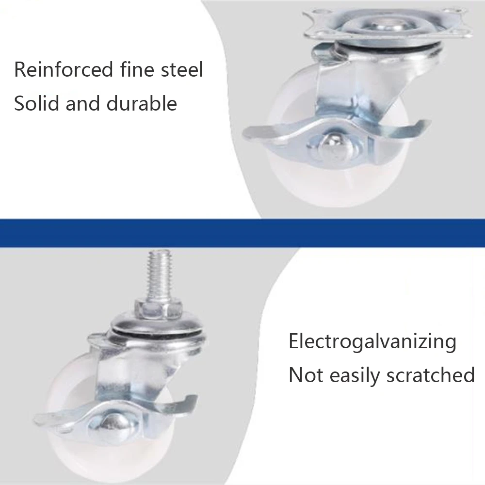 1/1.5 дюймов поворотный подшипник ролики шарнирного соединения верхней пластины стволовых рицинус колеса тележки с тормозом оцинкованный поворотные ролики