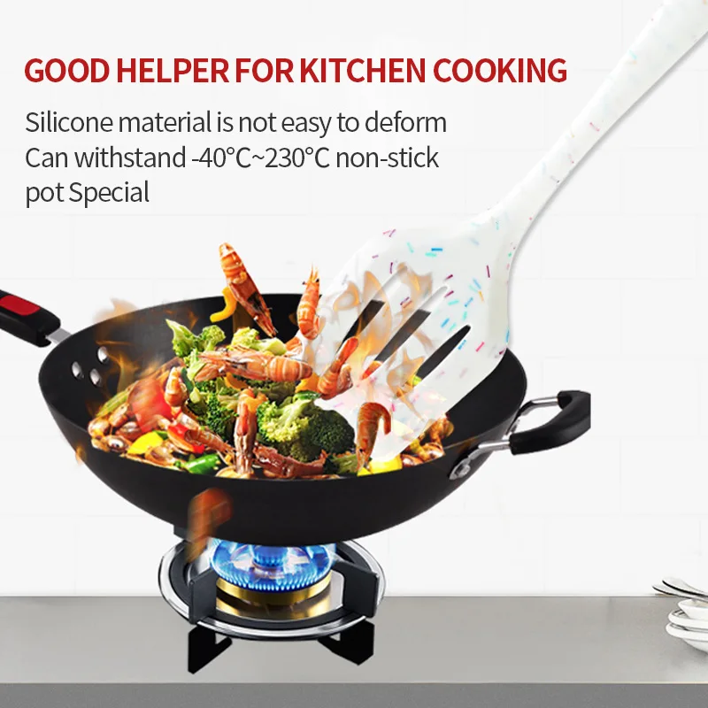  Factory Wholesale 2021 Hot Sale 10 Pieces Colorful Kitchen Cooking Utensils Silicone Baking