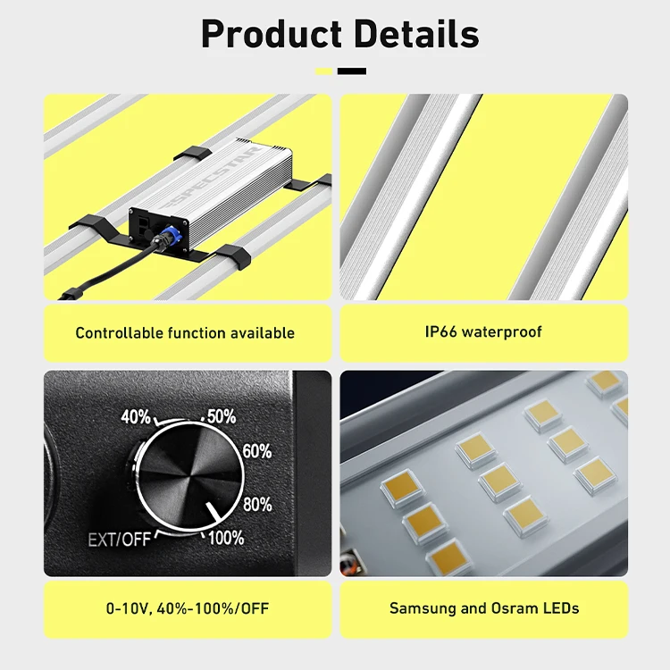 5-летняя гарантия Ip66 Номинальная 720 Вт Светодиодная лампа Lm301 Evo Lm281B Everlight