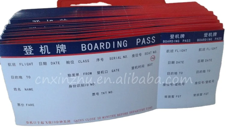 
Wholesale Thermal paper card airline boarding pass entrance ticket paper clothing hang tag 