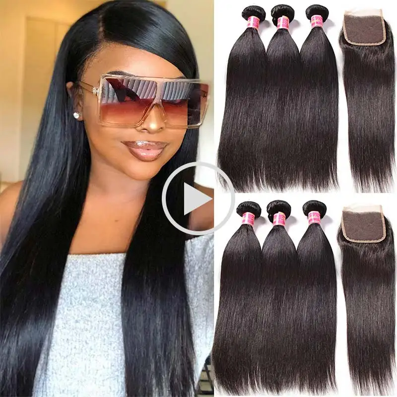 
Price wholesale virgin bundle brazilian mink bundles with closer free hair extensions 