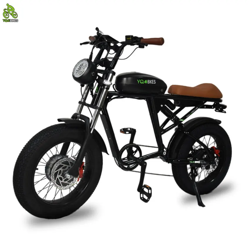 Popular 3000W48V50Ah Full Suspension Black Dual Battery Dual Drive Motor Pedal Assist Adult Electric Bicycle Retro E bike