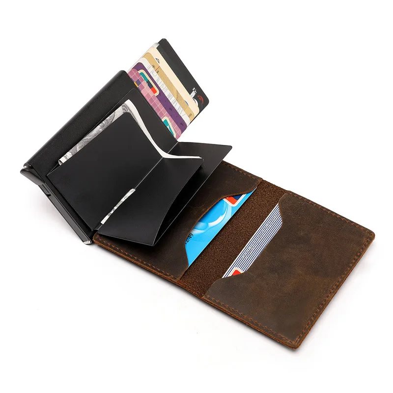 New Arrival Classic Design Genuine Leather Wallet Card Case for Airtag Leather Case