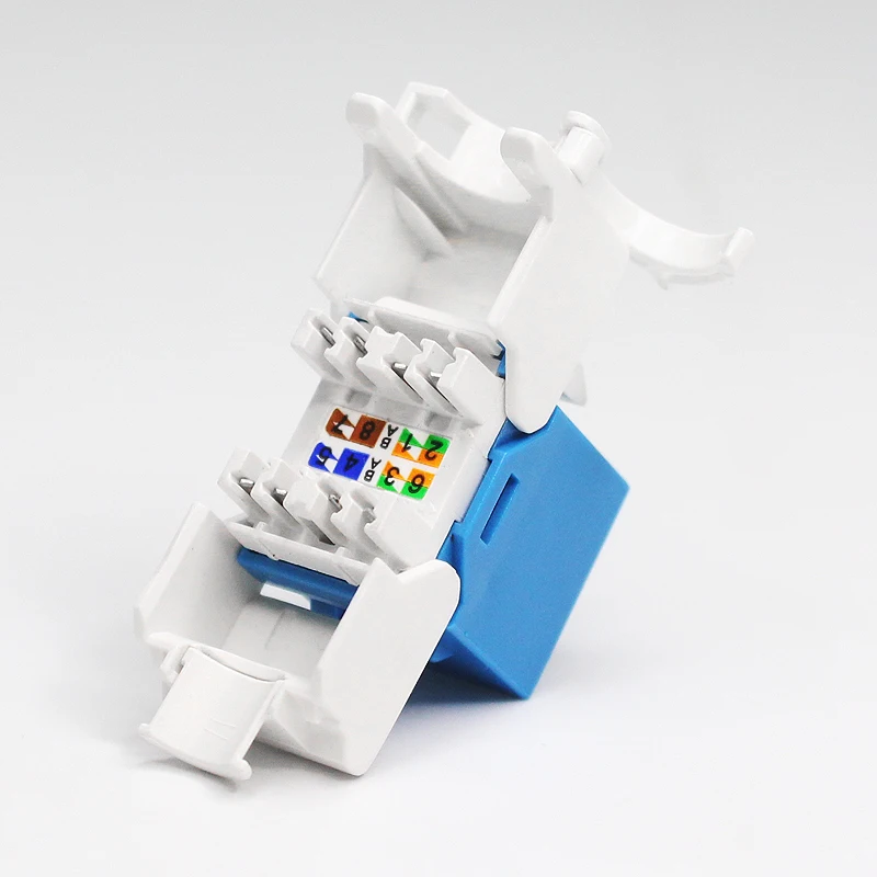 Rj45 cat5e cat6 cat6a UTP  with Smart Cable Tie network 180 degree toolless keystone jack for lan cable keystone jack