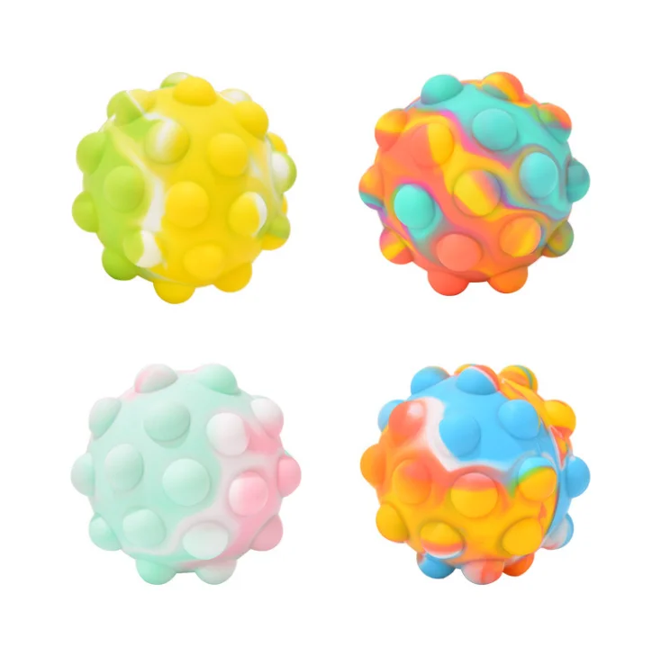 Hot Fidget Ball Mesh Squish Ball DNA Stress Relief Sale Rainbow 3D Stress Balls Fidget Toy Silicone Popping Push it Bubble