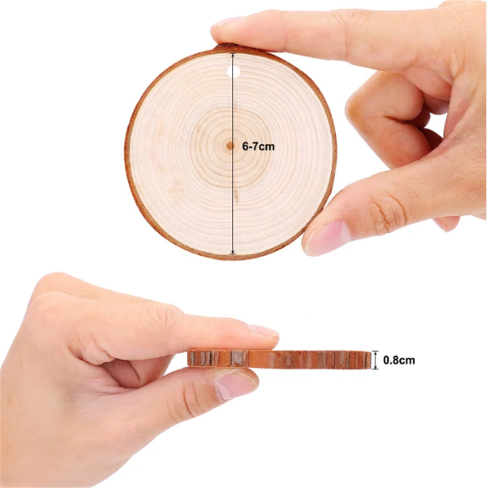 Wood crafts Hole Wooden Circles Great for Arts and Crafts Christmas Ornaments DIY Crafts