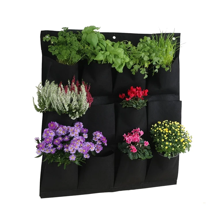 Outdoor Garden 2 36 Pockets Fabric Cloth Vertical Garden Non Woven Nursery Felt Planter Grows Bag Wall Hanging Plant Grow Bags