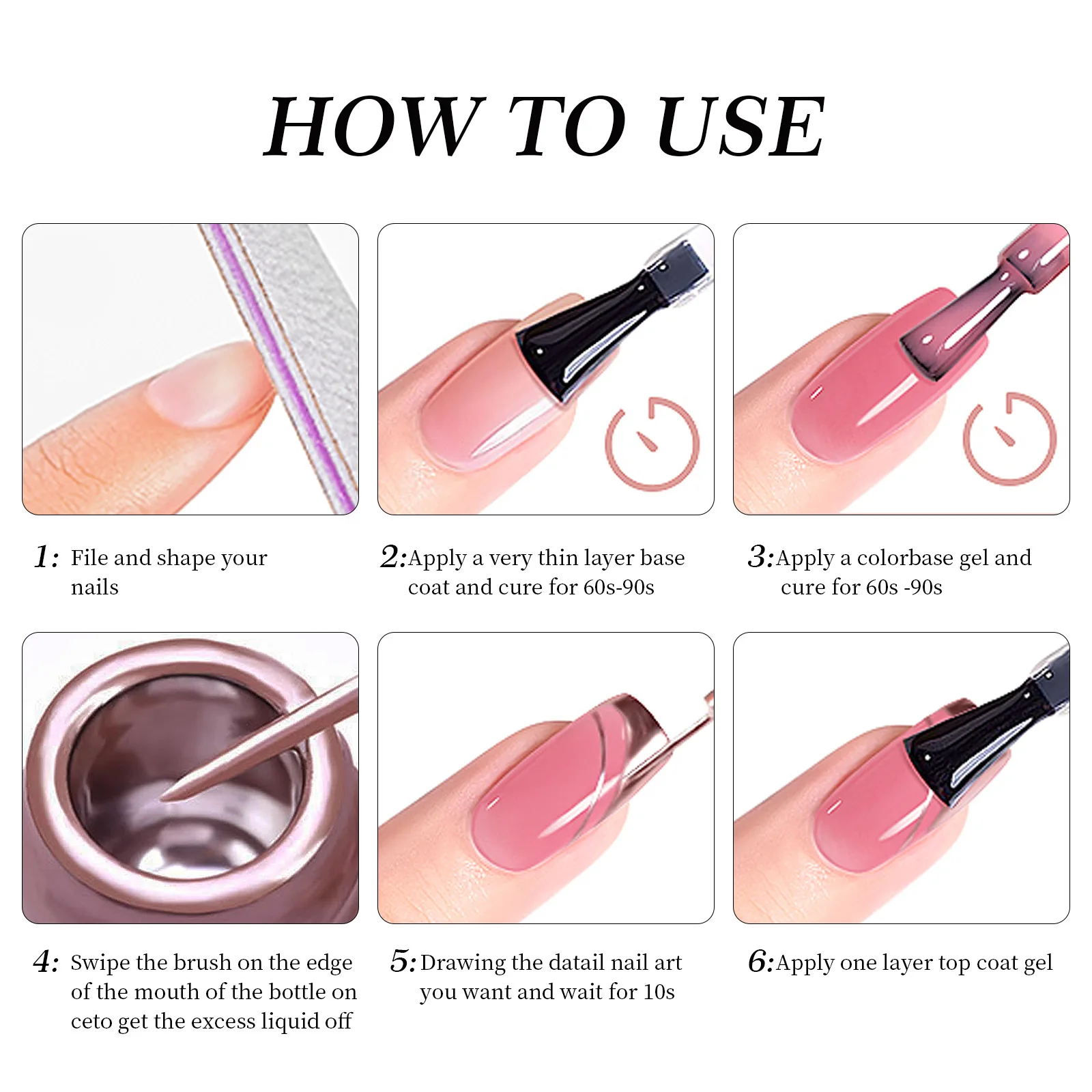 Metal Wire Glue High Density Painted Nail Drawing Glue Gold Silver Classic Phototherapy Nail High Quality Nail Art Material