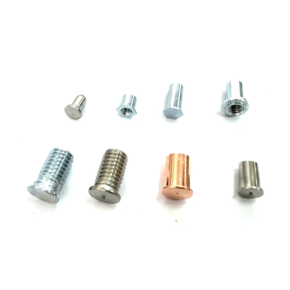 Toothed Round Head Riveting Nuts Aluminum Alloy Welding Stud Bolt Flat Round Head Copper Spot Screw