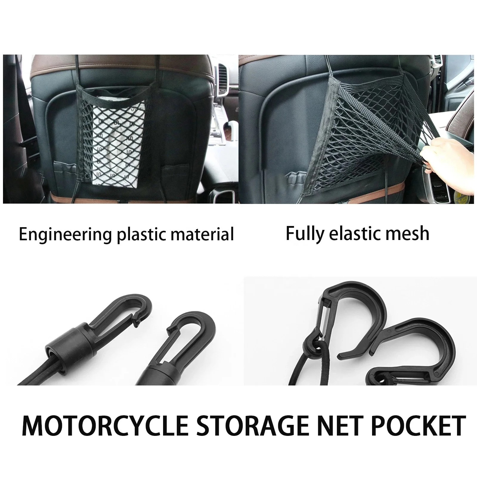 25x30cm Motorcycle Luggage Cargo Net Hook Hold Bag Bike  Mesh Fuel Tank Luggage  Motorcycle Helmet Storage Trunk Net Bag