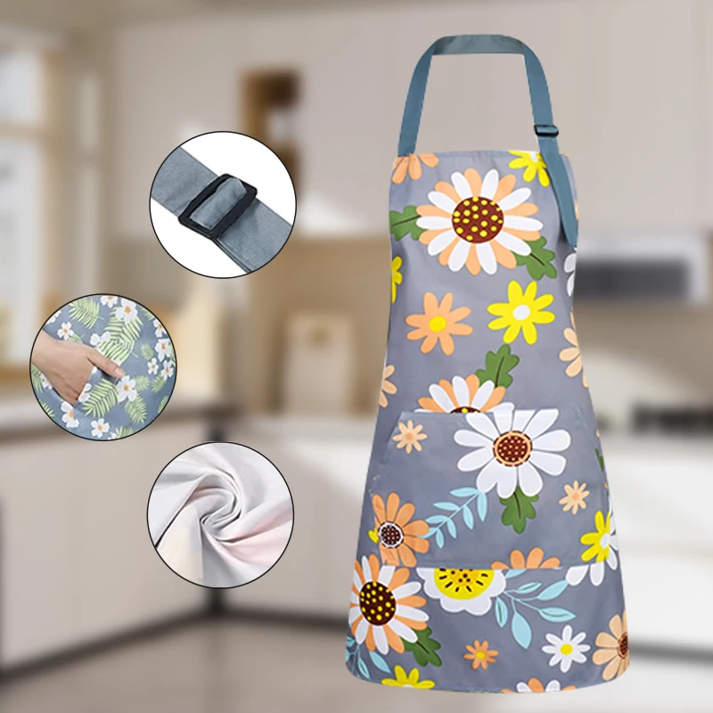 Best Selling Custom Logo Available Polyester Cotton Aprons Restaurant Kitchen Cooking Waterproof Tool Washable Aprons
