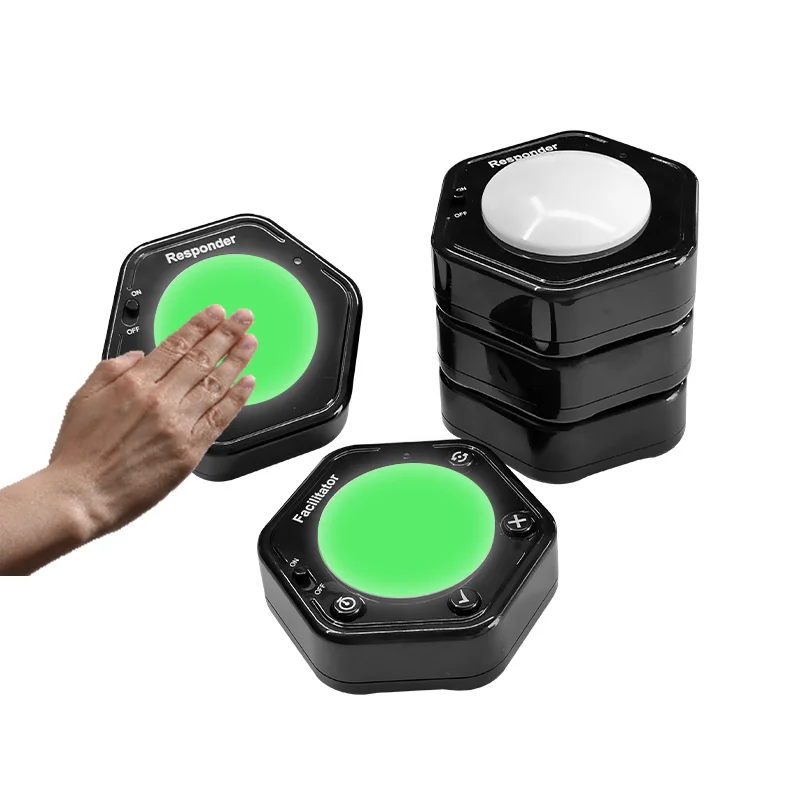 Rechargeable Wireless Game Buzzers with LED Lights Ideal for Classroom Trivia and Family Fun