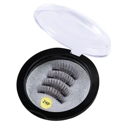 Double magnet false eyelashes glue-free pure handmade 3d magnetic artificial mink eyelashes