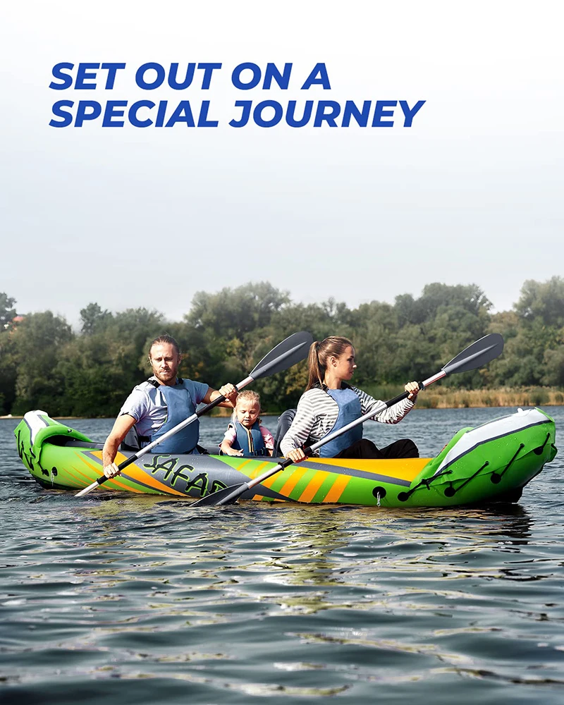 2 Person Inflatable Kayak Recreational Touring Portable Tandem Kayak 600lbs Capacity fanatics piccolo kayak a pedali