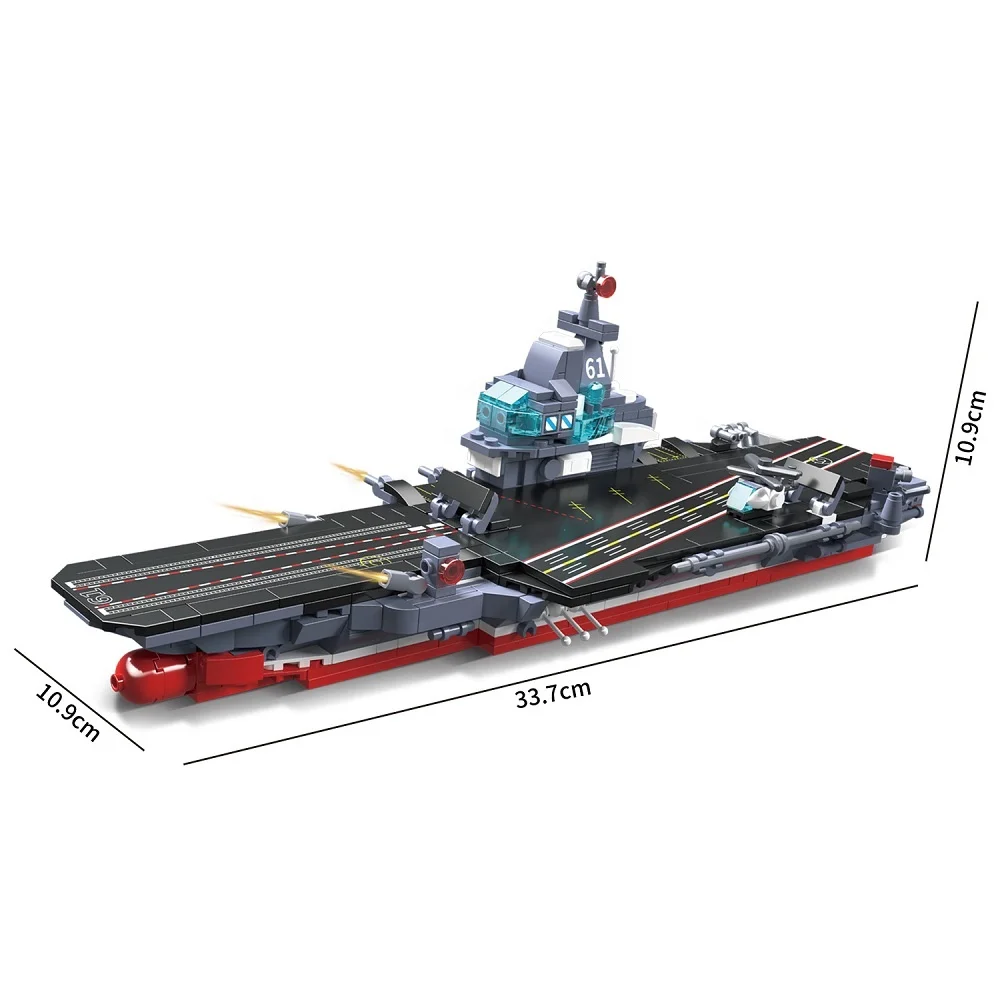 ODM OEM конкурентоспособная цена образовательная игрушка модель авиаперевозчик строительные блоки боевой корабль набор кирпичей игрушки