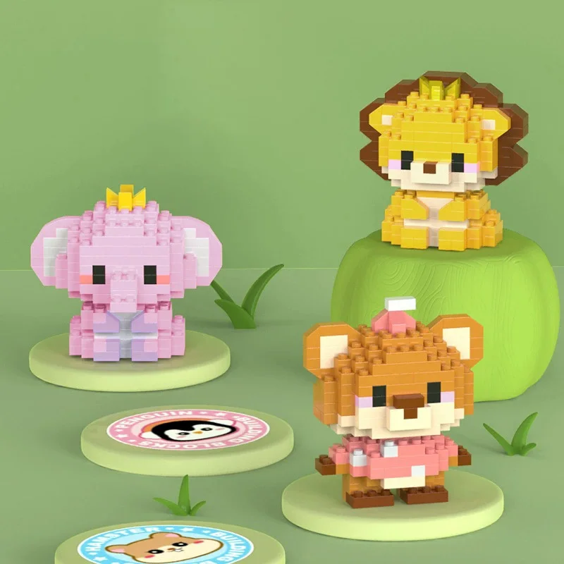 Новое поступление 12 животных развивающие продукты «DIY» пластиковые мини-строительные блоки строительные игрушки для детей