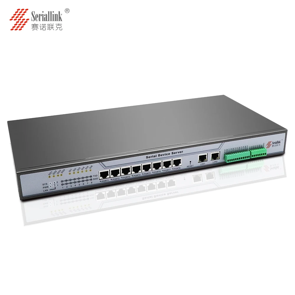 8-Port Industrial Serial Product - DIN-Rail Serial Device Server,Serial Ports 8 RS232 Ethernet Serial Server