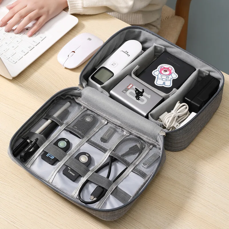 Travel Storage Bag Data Cable Charging Treasure Headphone Storage Box Multifunctional Compartment Digital Travel Bag